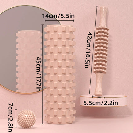 3PCS Exercise Foam Roller Set for Tension Relief and Flexibility