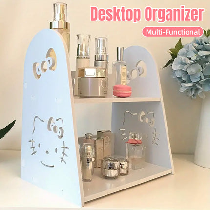 Cute Cartoon 2 Tier Desktop Storage Organizer Shelf Small Display Rack