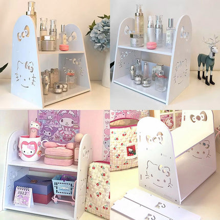 Cute Cartoon 2 Tier Desktop Storage Organizer Shelf Small Display Rack
