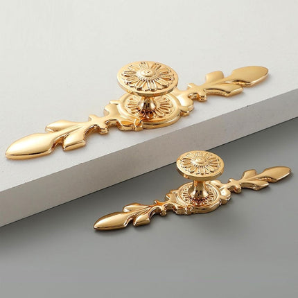 European Gold Cabinet Handle High End Luxury Copper Pull for Wardrobe Drawer Door