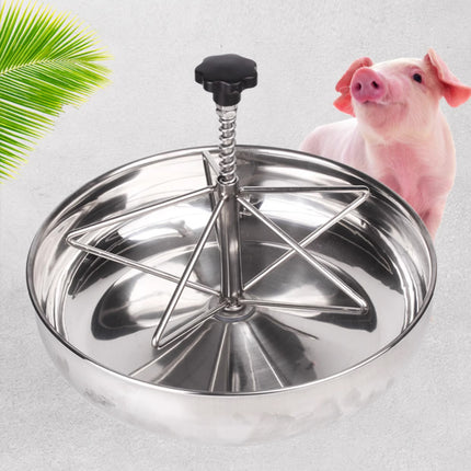 Piglet Feeding Trough Stainless Steel Round Basin Feeder Bowl for Farm Livestock
