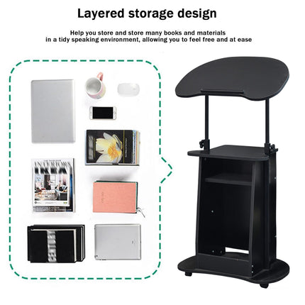 Mobile Height Adjustable Sofa Side Table Computer Desk with Wheels Space Saving