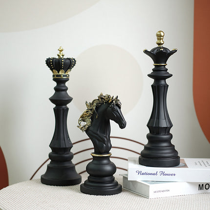 3PCS Chess Table Decoration Ornament for Home Office Desk Decorative Art Craft
