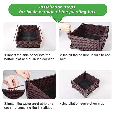 Outdoor Rectangular Balcony Vegetable Planter Box Garden Flower Planting