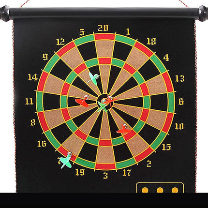 7PCS Double Sided Dart Board Game Set with Safe Tips for Indoor Fun
