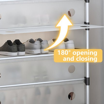 Plastic Dustproof Shoe Rack Storage Cabinet Small Size Space Saving Organizer