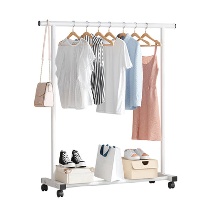 Portable Clothes Rack with Wheels Durable Iron Material for Enterway Bedroom Use