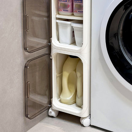 Home Narrow Gap Multi-Layer Storage Cabinet for Kitchen Bathroom Space Saving