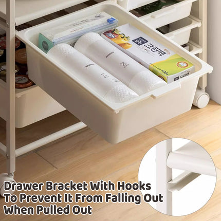 Portable Movable Multi-Layer Side Table Sturdy Storage Shelf Space Saving