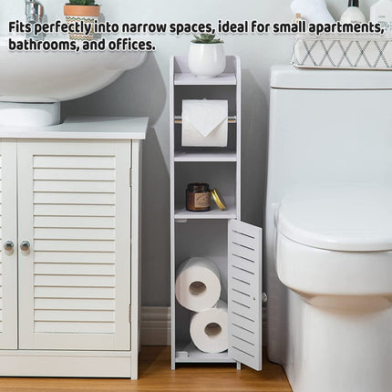 Narrow Bathroom Storage Cabinet Waterproof Multifunctional Toilet Vanity Storage