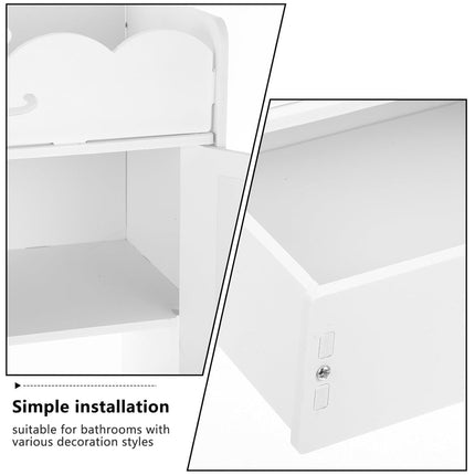 Bathroom Wall-Mounted Storage Cabinet with No-Drill Transparent Doors