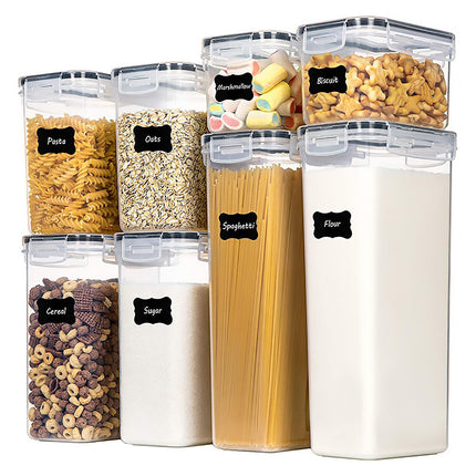 8PCS Airtight Food Storage Containers Kitchen Dry Food Pantry Organization Set