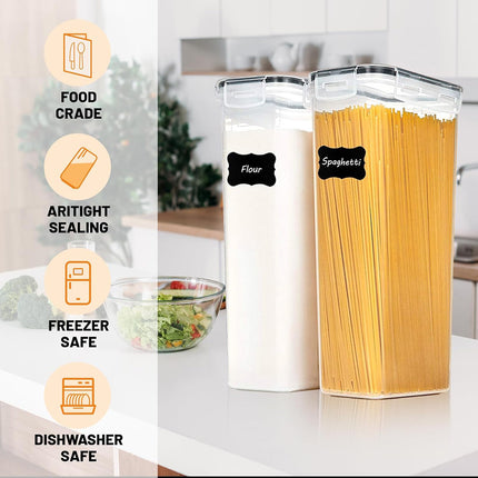8PCS Airtight Food Storage Containers Kitchen Dry Food Pantry Organization Set