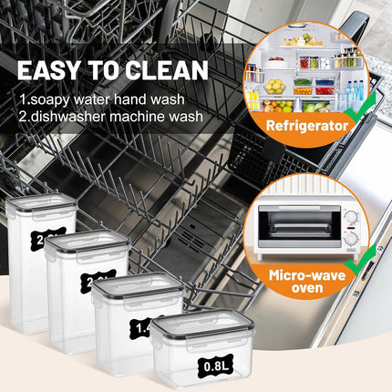 8PCS Airtight Food Storage Containers Kitchen Dry Food Pantry Organization Set