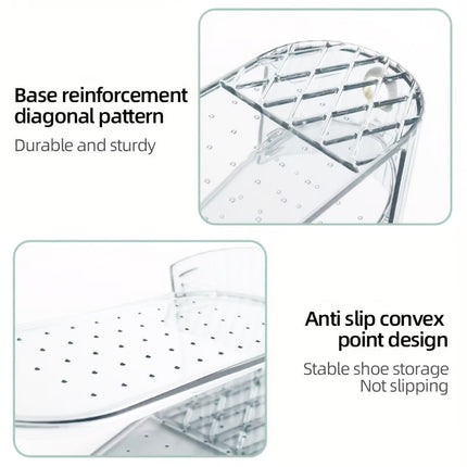 10pcs Plastic Shoe Rack Double Layer Adjustable Simple Shoe Storage Organizer