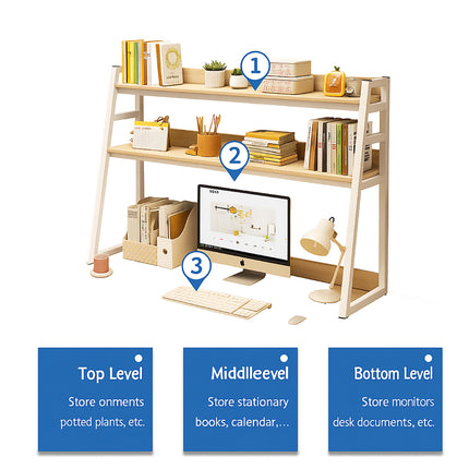 2/3 Layer Desktop Shelf Space Saving Storage Rack Durable for Office Home Desk