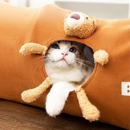 Cat Tunnel Toy 80/120cm Straight Tube Play Channel Interactive Pet Toy for Cats