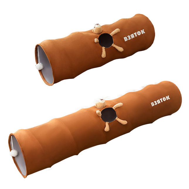 Cat Tunnel Toy 80/120cm Straight Tube Play Channel Interactive Pet Toy for Cats