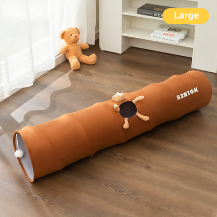 Cat Tunnel Toy 80/120cm Straight Tube Play Channel Interactive Pet Toy for Cats
