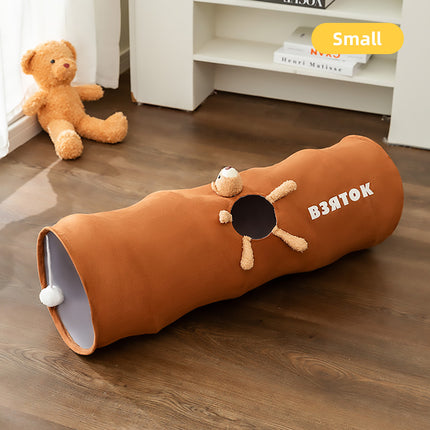 Cat Tunnel Toy 80/120cm Straight Tube Play Channel Interactive Pet Toy for Cats