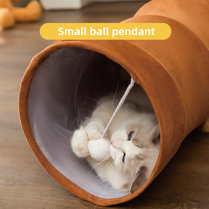 Cat Tunnel Toy 80/120cm Straight Tube Play Channel Interactive Pet Toy for Cats