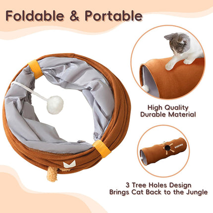 Cat Tunnel Toy 80/120cm Straight Tube Play Channel Interactive Pet Toy for Cats