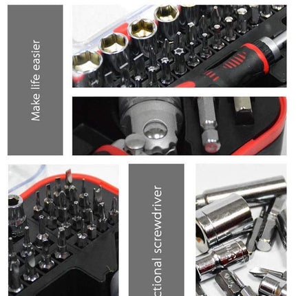 61PCS Manual Ratchet Screwdriver Set 1/4 Inch for Home DIY Repair Tool Kit