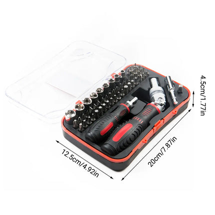 61PCS Manual Ratchet Screwdriver Set 1/4 Inch for Home DIY Repair Tool Kit