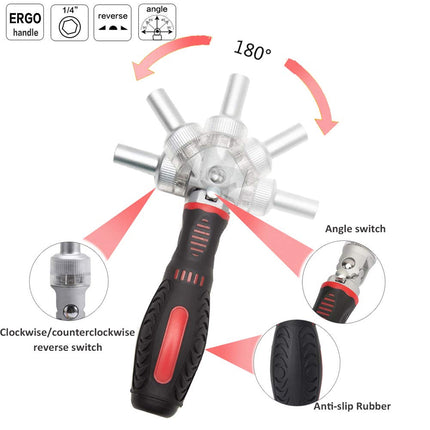 61PCS Manual Ratchet Screwdriver Set 1/4 Inch for Home DIY Repair Tool Kit