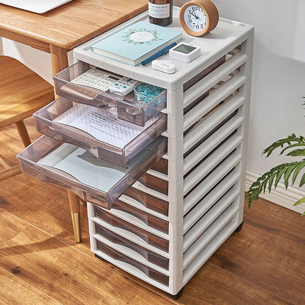 10-Layer Movable Chest of Drawers With Wheels Plastic For Home Office Storage
