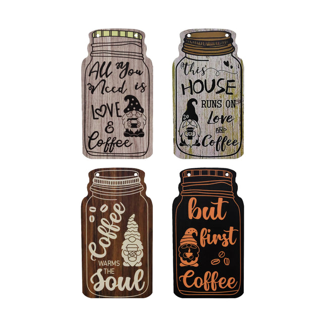 American Country Vintage Coffee Letter Logo Bar Decorative Wooden Signs for Home