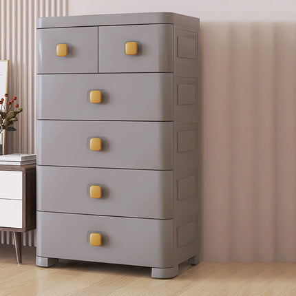 Plastic Multi Layer Drawer Cabinet Five Tier Bedroom Storage Organizer Space Saving