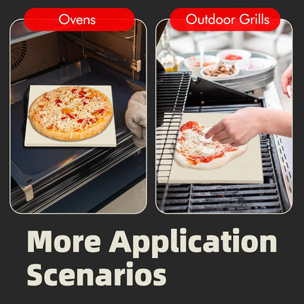 Square Pizza Stone Baking Tray for Oven Grill Pizza Bread Cooking 30.5x30.5cm