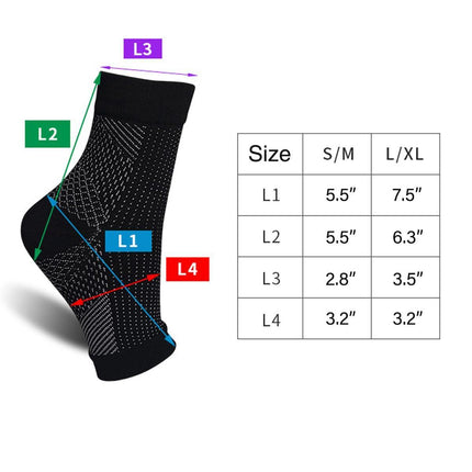 Foot Sleeve Plantar Fasciitis Compression Socks Achy Swelling Heel Ankle Black - Aimall