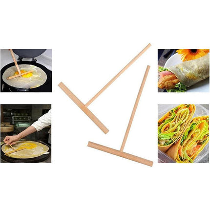 1/2X DIY Wood Spreader Stick for Crepe Pancake & Pita Batter - Aimall