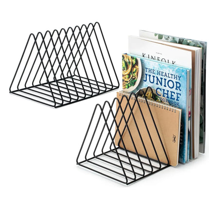 Book Storage Rack Desktop Bookshelf Records Holder Magazines Stand Space Saving