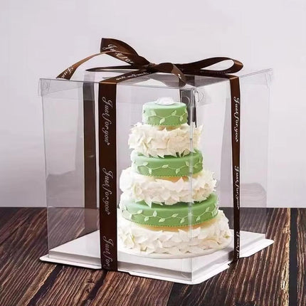 50pcs Transparent Cake Packaging Box Bakery Cake Boxes Plastic Packing Boxes