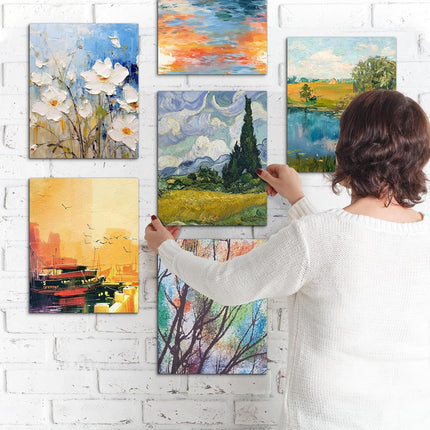 6x Artist Canvas Blank Stretched Canvases Art Large White Range Oil Acrylic Wood