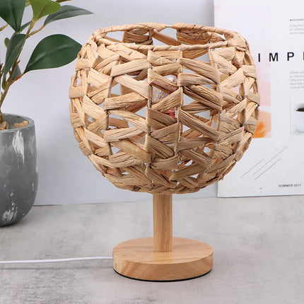 Natural Straw Woven Lampshade 22x18cm Rattan Style Pendant Light Shade Decor