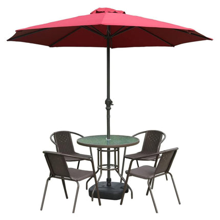 Garden Parasol Umbrella with Base 2.7m Burgundy