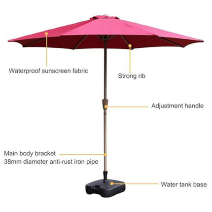 Garden Parasol Umbrella with Base 2.7m Burgundy
