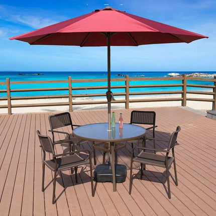 Garden Parasol Umbrella with Base 2.7m Burgundy