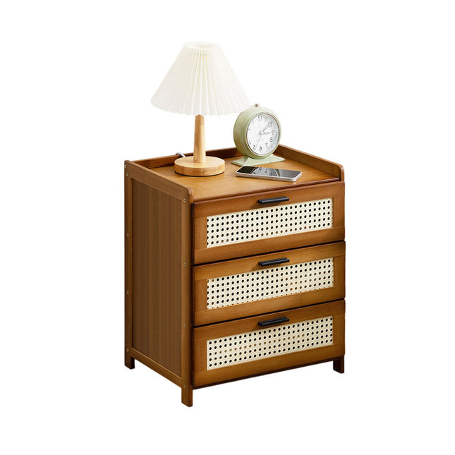 3-Layer Drawer Bedroom Nightstand Large Storage Stable Structure Space Saving