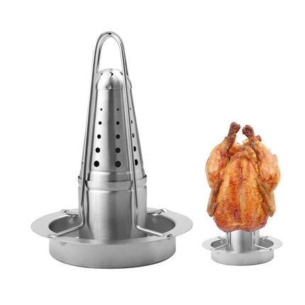 Stainless Steel Chicken Grill Outdoor BBQ Roaster Rack Portable Multi Functional