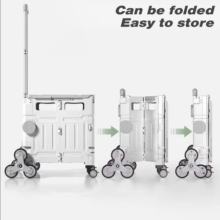 Collapsible Folding Shopping Cart Portable Grocery Trolley for Outdoor Camping