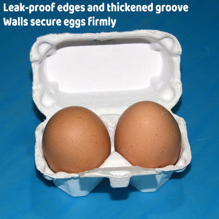 300PCS Paper Egg Tray 2 Slot Molded Pulp Leak-Proof for Egg Packaging Use
