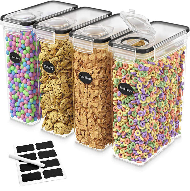 Food Storage Jar Set 4PCS Kitchen Grain Container Airtight Cereal Canister Box