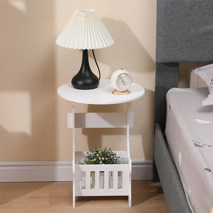 Small Round Coffee Table Modern Sofa Side Table End Table for Bedroom Office