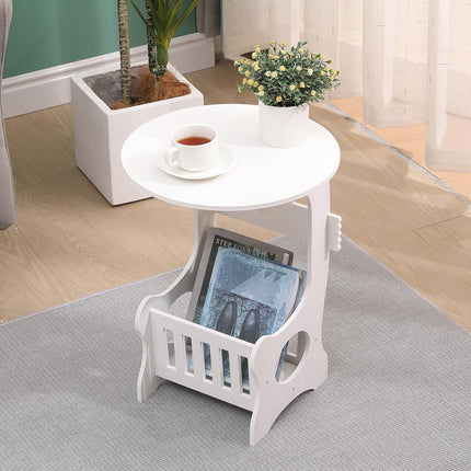 Small Round Coffee Table Modern Sofa Side Table End Table for Bedroom Office