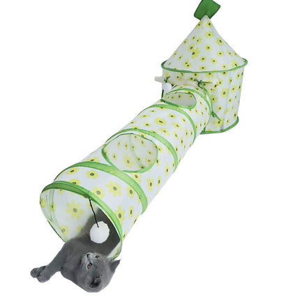 Cat Play Tunnel Foldable Tent Tube Interactive Drilling Tunnel Toy Indoor Pets